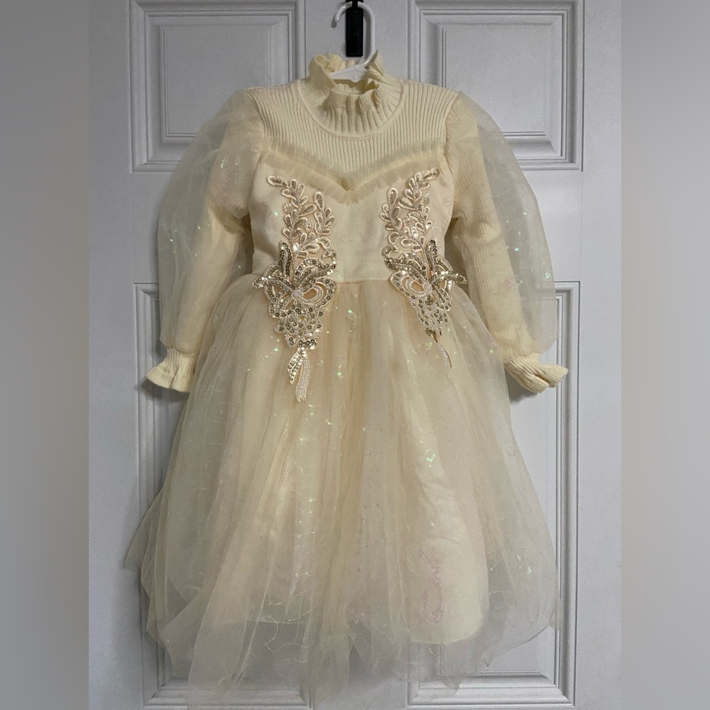 Cream Knit BABYDOLL PRINCESS Sweater Dress